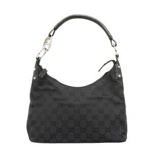 Gucci hobo bag black monogram canvas